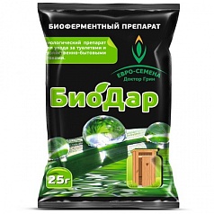Биосредство БиоДар для септиков и дачных туалетов 200, пакет 25 гр, Доктор Грин