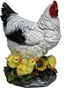 Садовая фигурка, Курица с цыплятками на подсолнухе Н 27 см