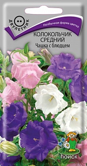 Семена цветов, Колокольчик средний Чашка с блюдцем, 0,2гр, ПОИСК