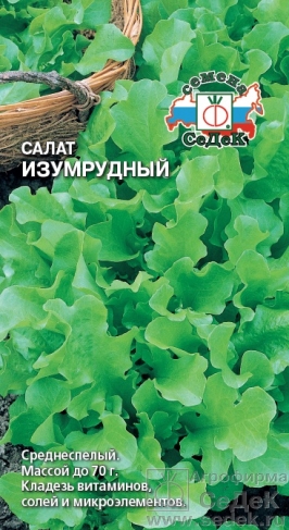 Семена овощей, Салат Изумрудный лист Евро, 0,5 гр, Седек