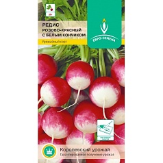 Редис розово-красный с белым кончиком, 2 гр, ЕВРО-СЕМЕНА