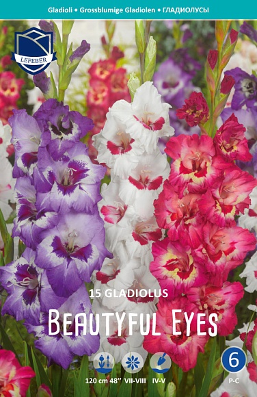 Семена цветов, Гладиолусы Beautyful Eyes (Комби)