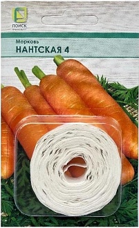 Семена овощей, Морковь (Лента) Нантская 4, 8м, ПОИСК