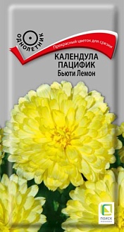 Семена цветов Календула пацифик Бьюти Лемон, 1гр, ПОИСК